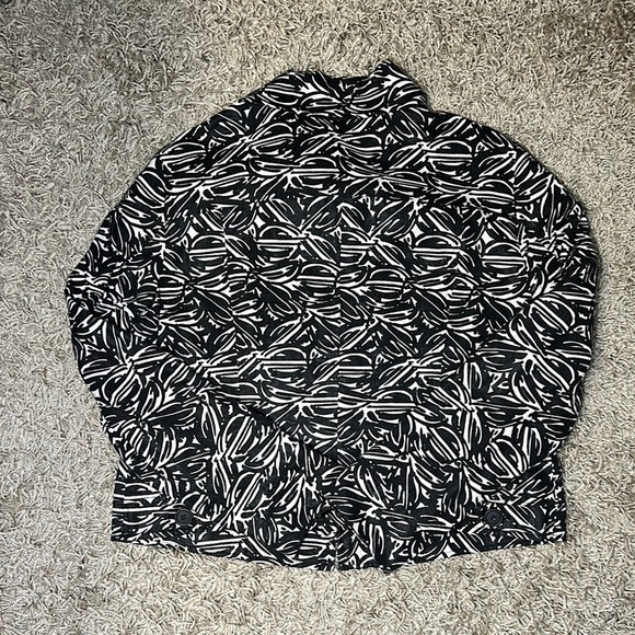 Lafayette 148 New York Women Zip Up Black and White Lightweight Jacket SZ 16 - Picture 10 of 15